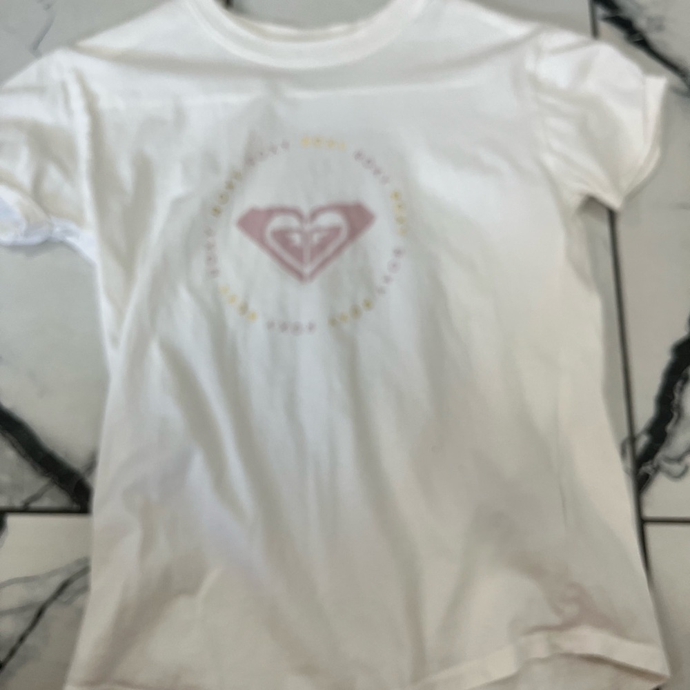 Roxy White and Pink Graphic Tee